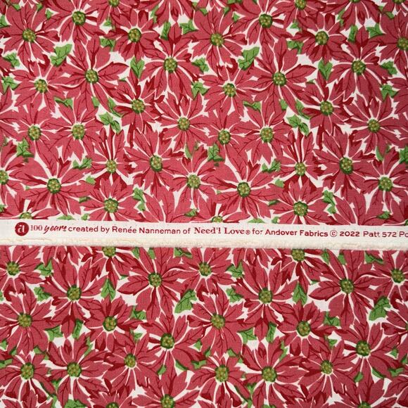 Christmas Poinsettias | Renee Nanneman of Need'l Love | Andover Fabrics | 1/2 YD - Picture 6 of 7